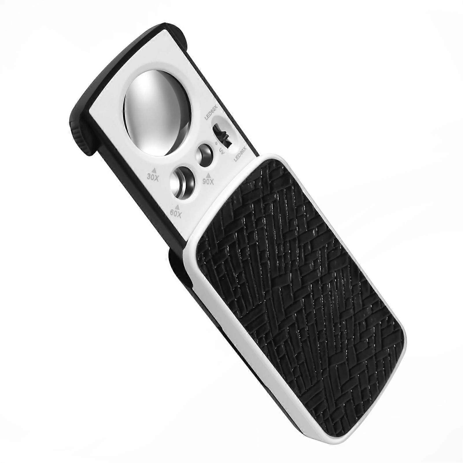 Jewelers Loupe with Light 30x 60x 90x with LED & UV Light, Magnifying Glass for Jewelry, Magnification Loop, Portable