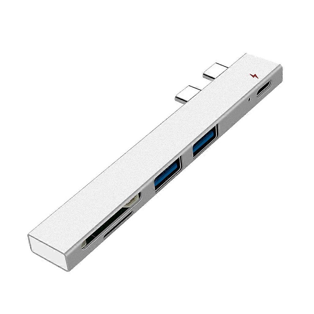 No Need to Drive Universal Multi Type-C Hub SD/TF Card Reader USB2.0 Adapter 480Mbps Transmission Speed Silver