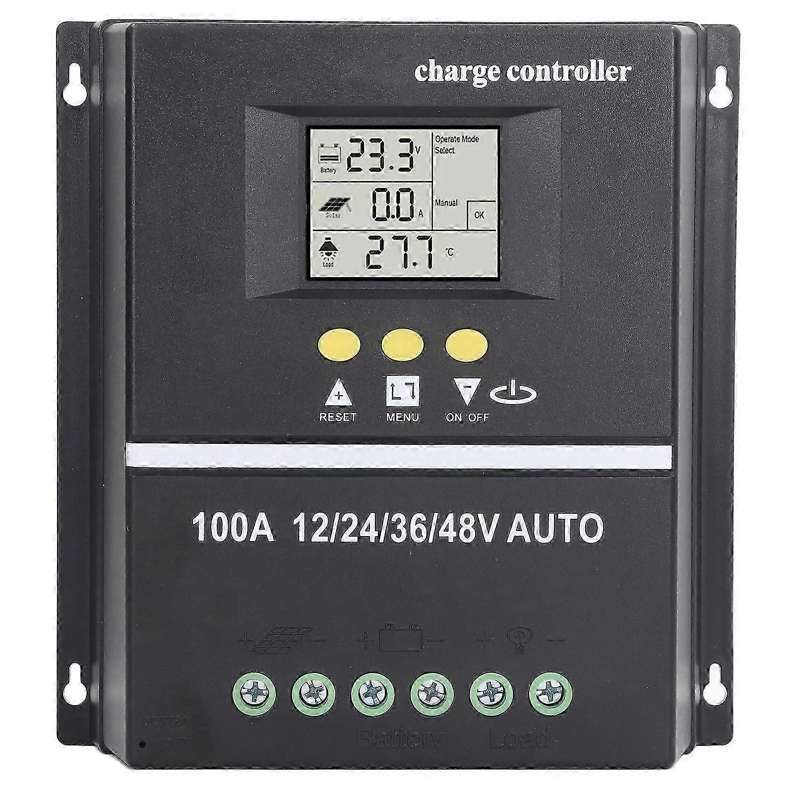 MPPT Solar Charge Controller Dual USB Port Backlit LCD Display Solar Panel Regulator 12V 24V 36V 48V Adaptive