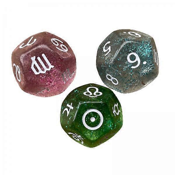 2x 3x Polyhedral Dice Set, D12 Dice, Collectible Astrology Gaming Tools for