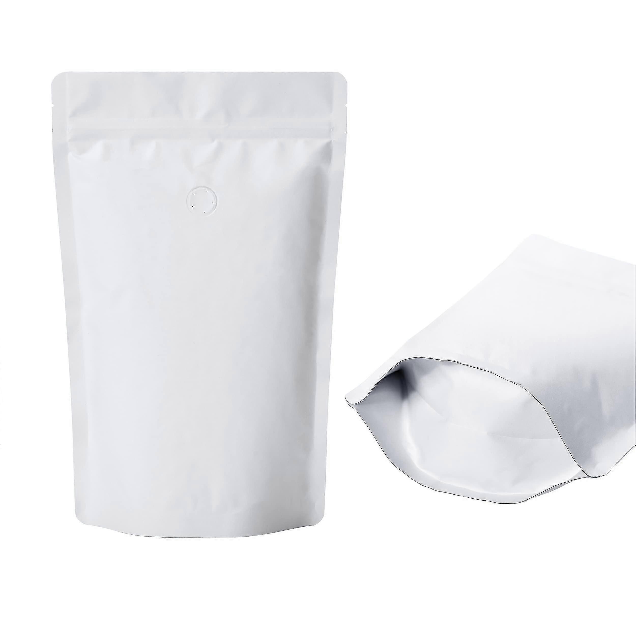 2025 8 Unzen 50 Stück weiße Kraft-Kaffeebeutel mit Ziplock High Barrier Stand-up-Beutel