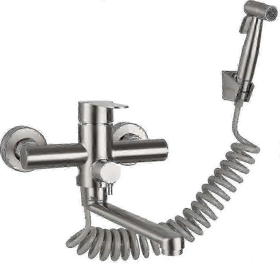 Single handle faucet with spray gun for kitchen sink