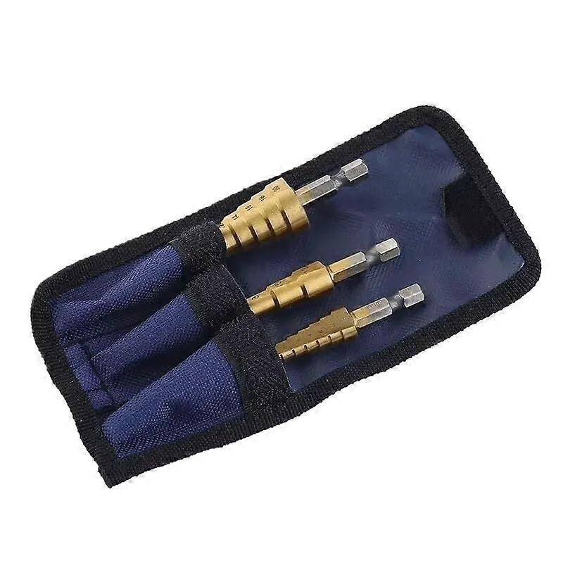 3–12 mm, 4–12 mm, 4–20 mm Step Drill Bit Set, High-Speed Steel, Straight Flute Metal Drills for Various Applications