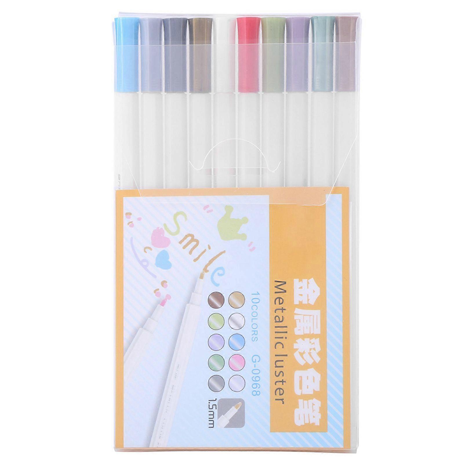 2025 أحدث طراز 10 قطع معدني لون قلم تلوين اللوحة الكتابة مجموعة
