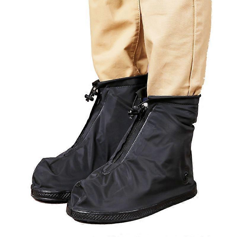 Thickened wear-resistant waterproof shoe cover with zipper waterproof layer, trendy and fashionable anti slip rain shoe cover