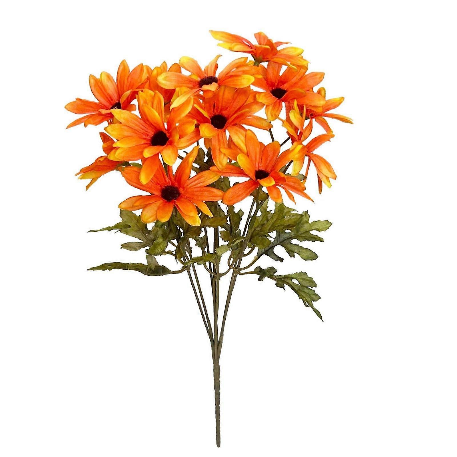 Gerbera Artificial Like Real, 2 Bundles Artificial Flowers, 35cm Artificial Daisy Silk Flowers for Home, Bride, Garden, Window (Orange)