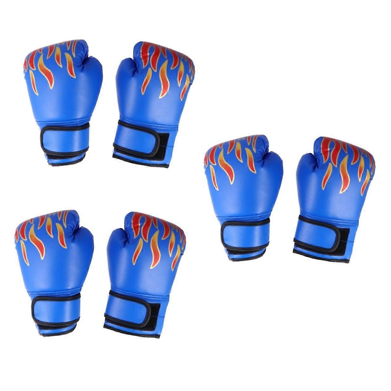 3 x Boxing Gloves for Game Training with Flame Pattern Full Finger