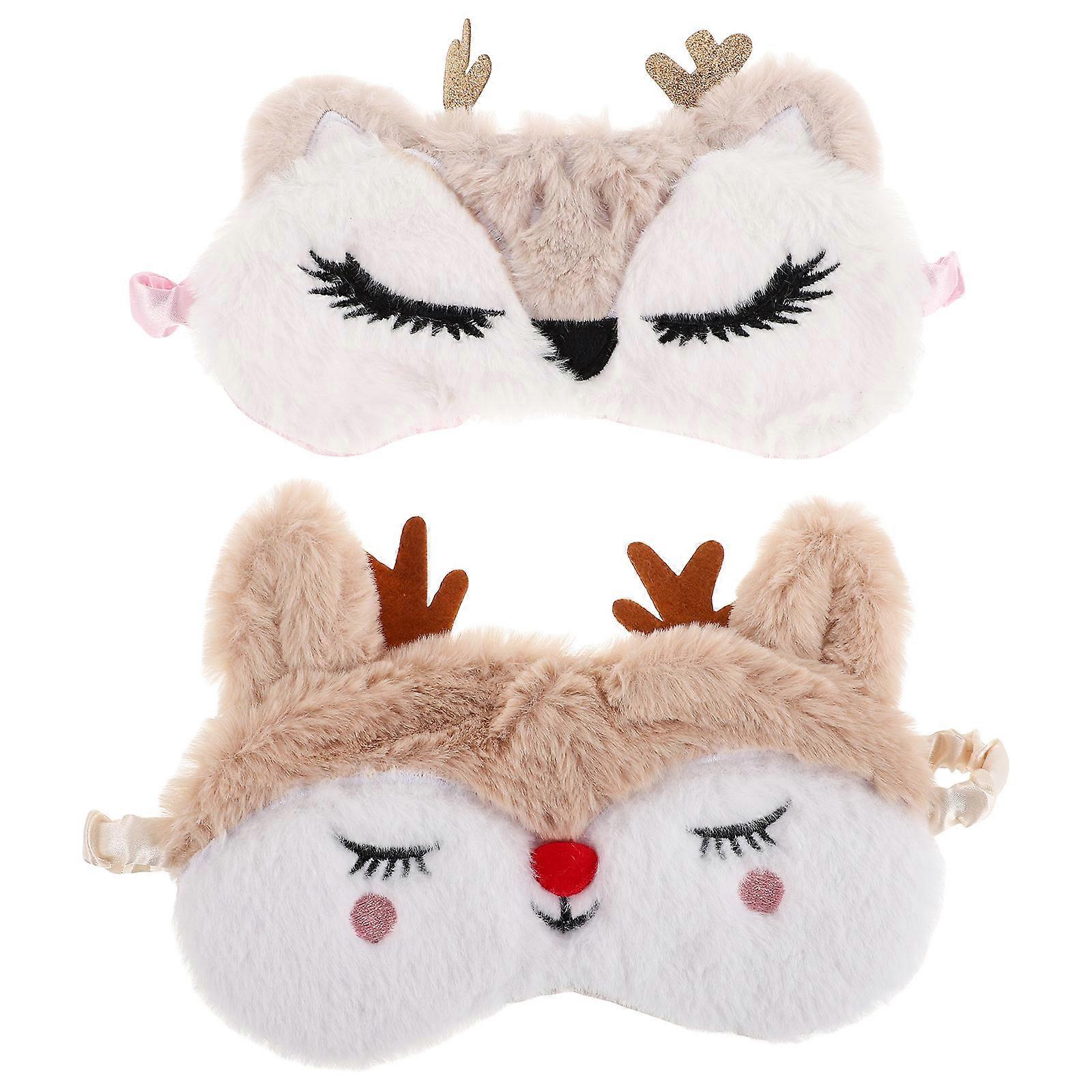 Soft Plush Eye Mask For Women And Kids Sleep Aid Party Games Holiday Use Multi 20.00X13.50X1.00CM 2Pcs