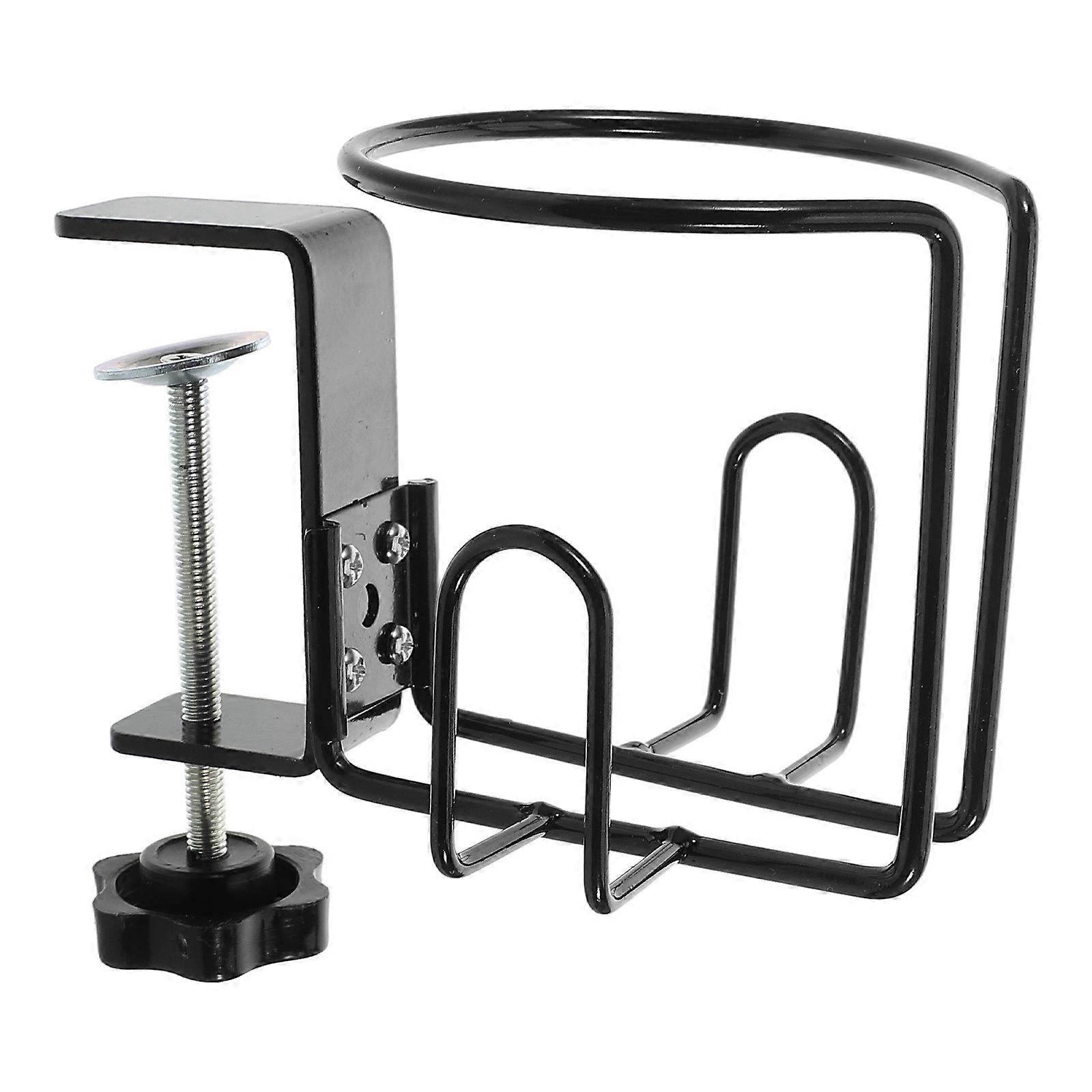 Clip On Cup Holder Iron Clamp Design Minimalist Table Accessory For Multi-functional Use 1Pcs