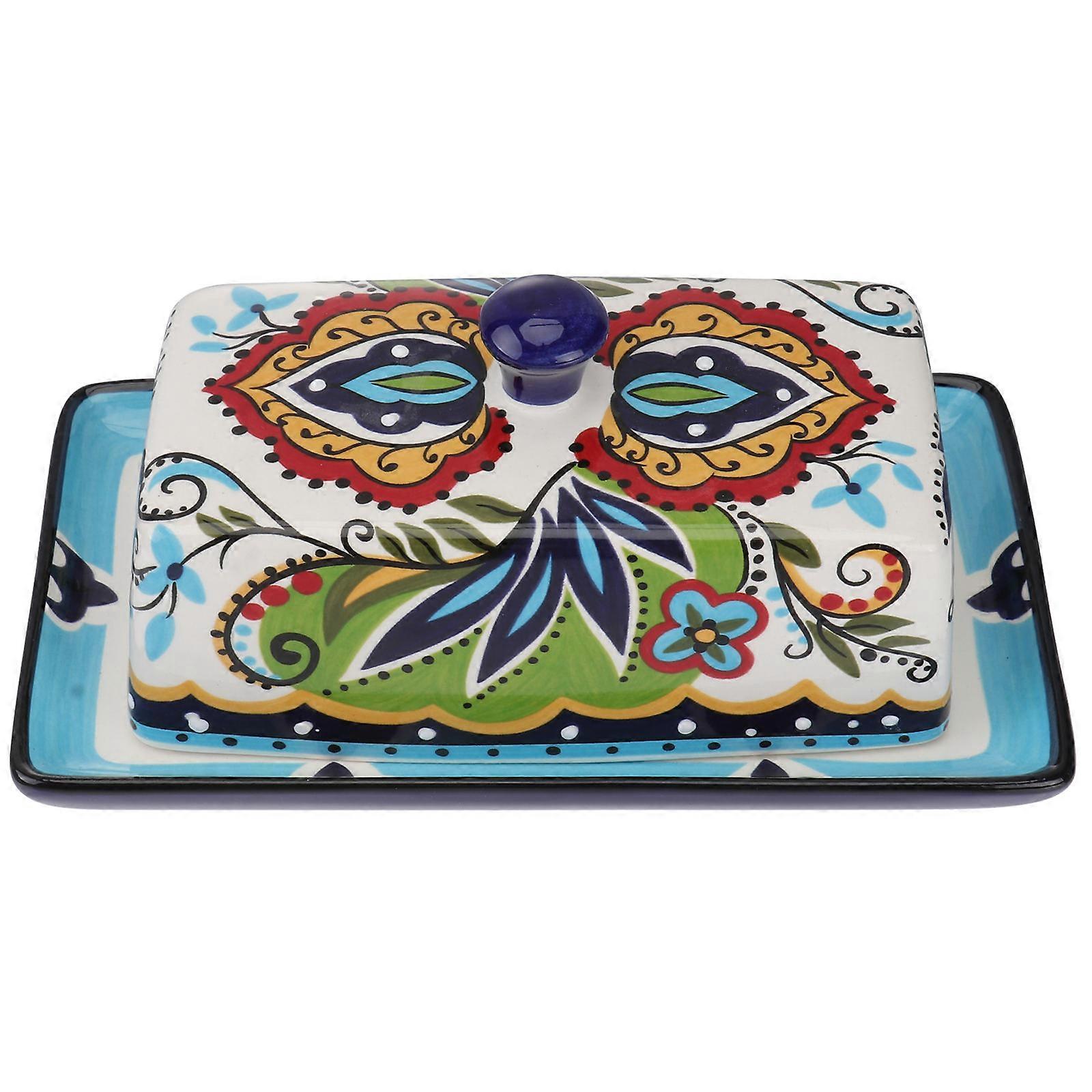 Butter Dishes With Lids Butter Plate with Lid Kitchen Tableware Cheese Dish Assorted Color 20.4X11.9X8CM Storage 1 Pc
