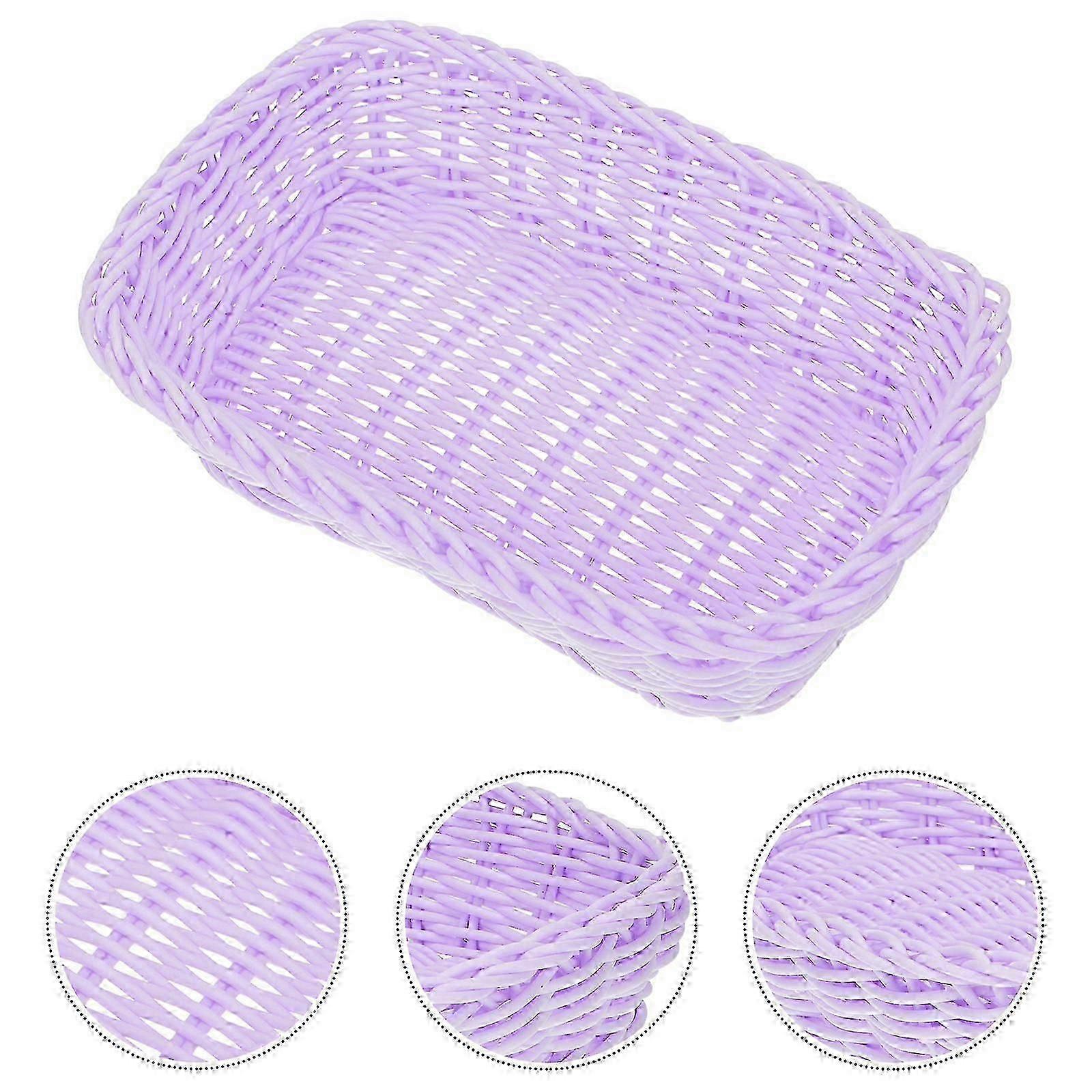 1pc Macaron Color Woven Storage Basket Table Clutter Basket Lovely Photo Prop