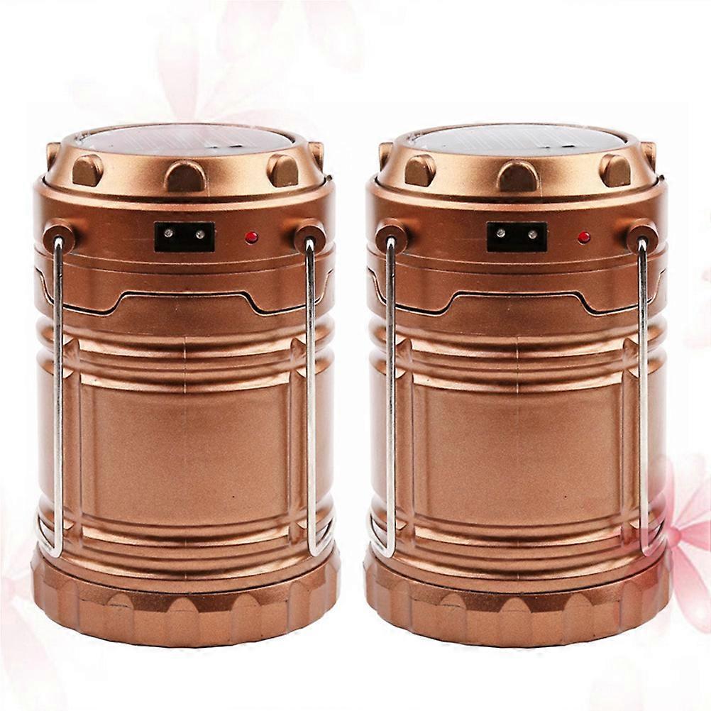 Camping Equipment Solar Charging Led Lamp With Telescopic Handle 2Pcs