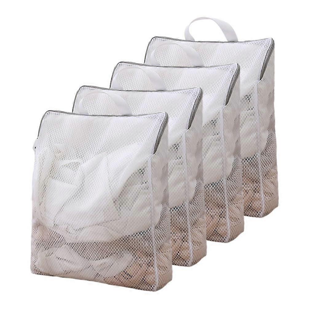 Mollyfox Laundry Bags with Handles and Zipper - Pack of 4 Reusable Washing Machine Laundry Nets, Medium Size 30x40CM for College Dorms and Apartments