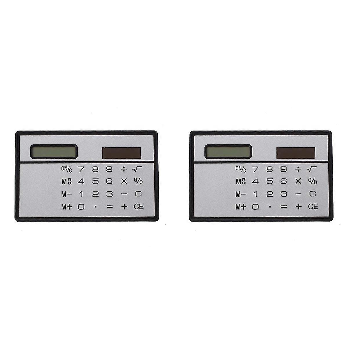 2X Solar Power Credit Card Sized Pocket Calculator