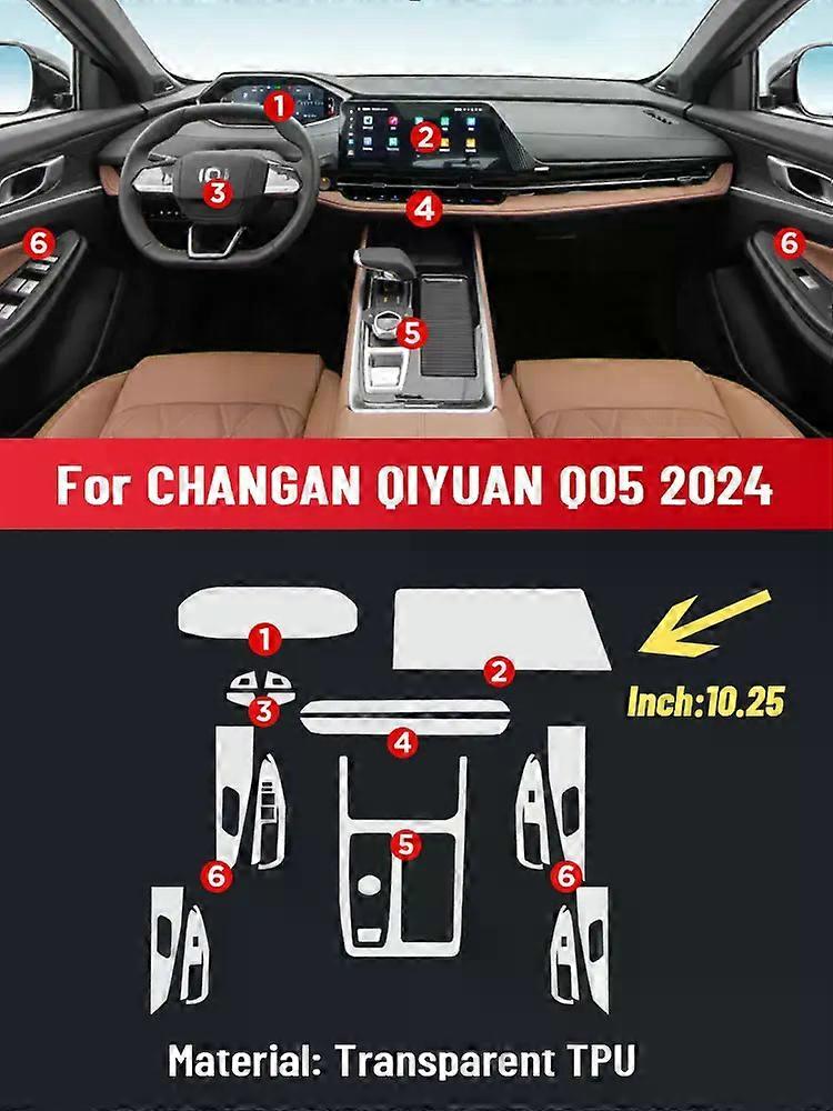 Anti-scratch Car Interior Center Console Media Dashboard Navigation TPU Protector Film For CHANGAN QIYUAN Q05 2024 Accessories
