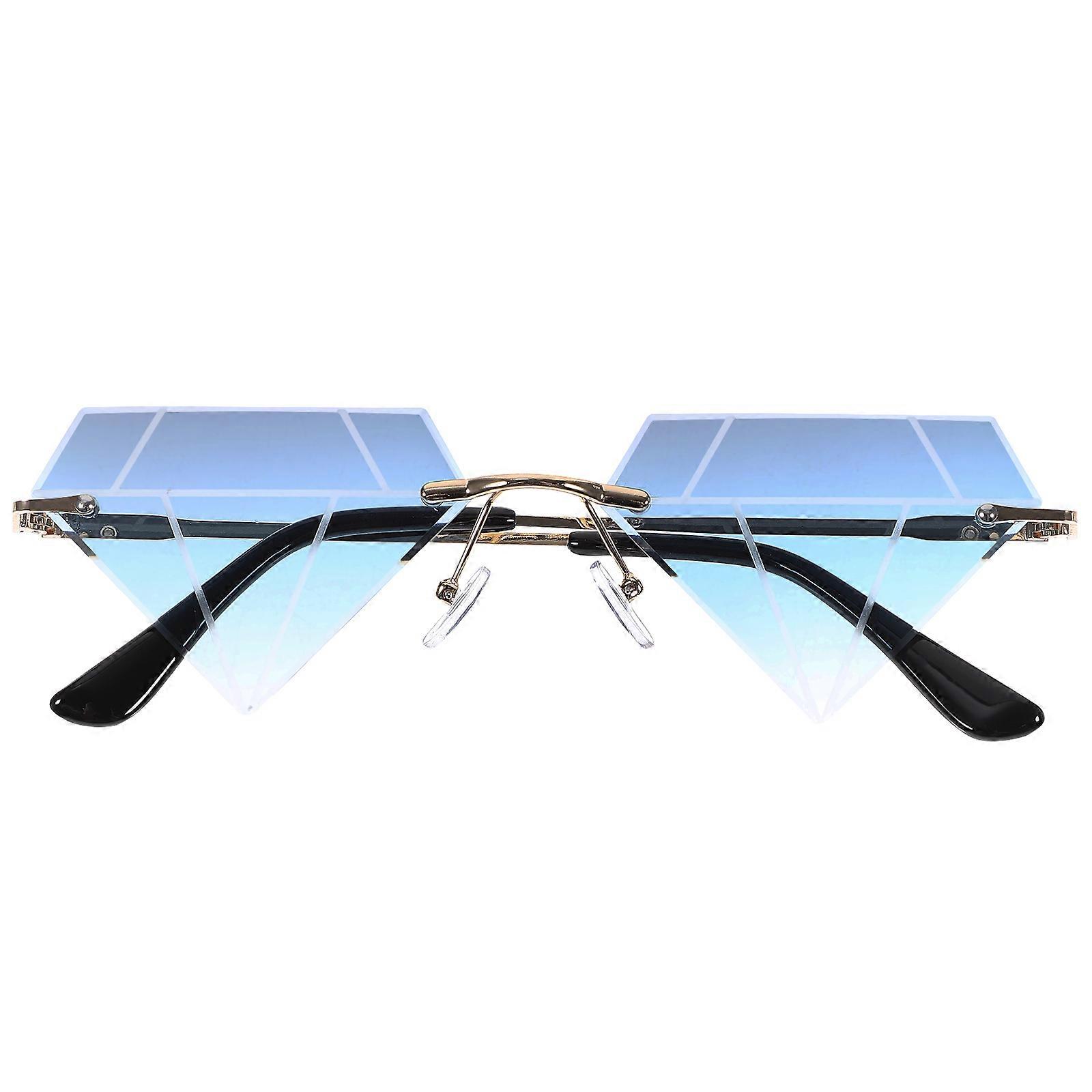 Rimless Glare Reducing Sunglasses with Irregular Lenses, Lightweight Design, Comfortable Nose Pads for Men and Women – Perfect for Beaches, Parties