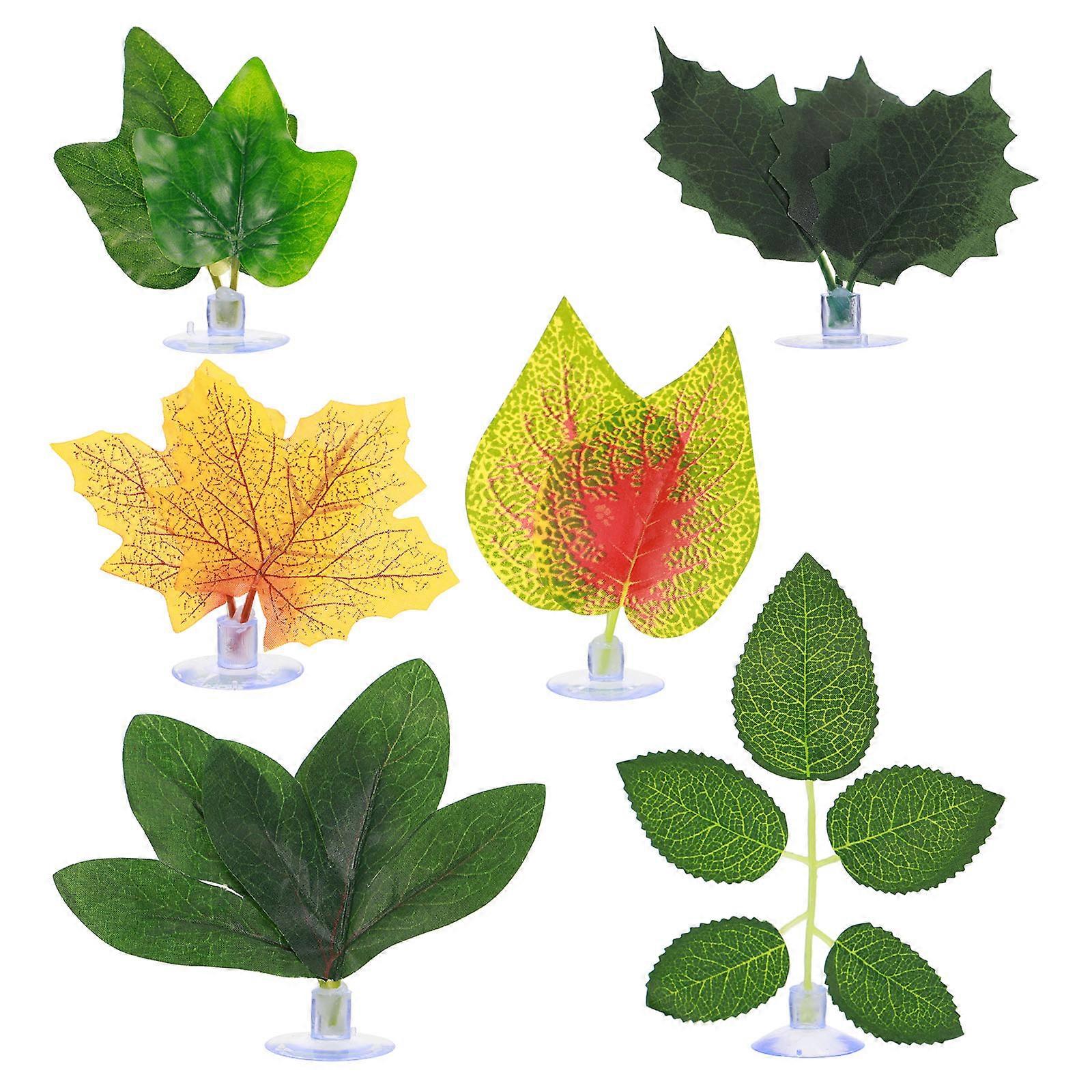 Plastikten Yapılmış Vantuzlu Balık Tankı Manzarası için Gerçekçi Yapay Yapraklar