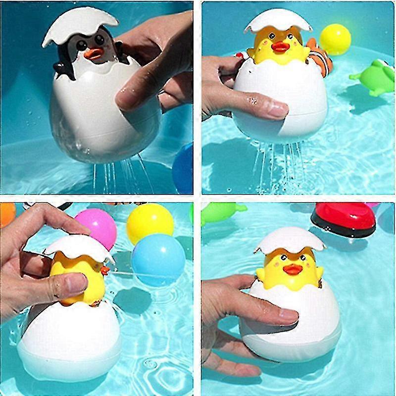 Children's Penguin Egg Water Spray Sprinkler Bath Toy for Kids, Perfect for Swimming and Bathing Fun with Clockwork Features