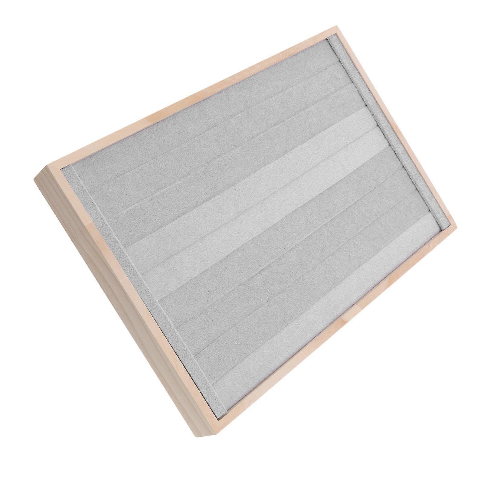 Ring Organizer Tray Jewelry Display Storage Grey Rectangular Use 1Pack