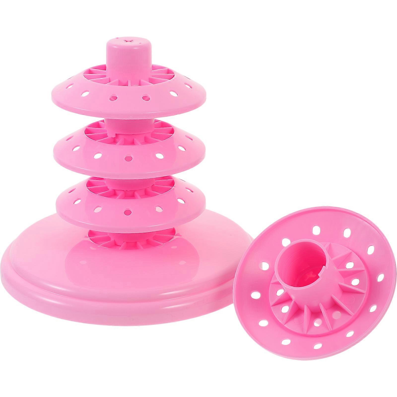 Lollipop Holder Display Stand Cake Pops Display Tower Rosa Lagdelt Hull Mønster For Hjemmebruk 1 stk