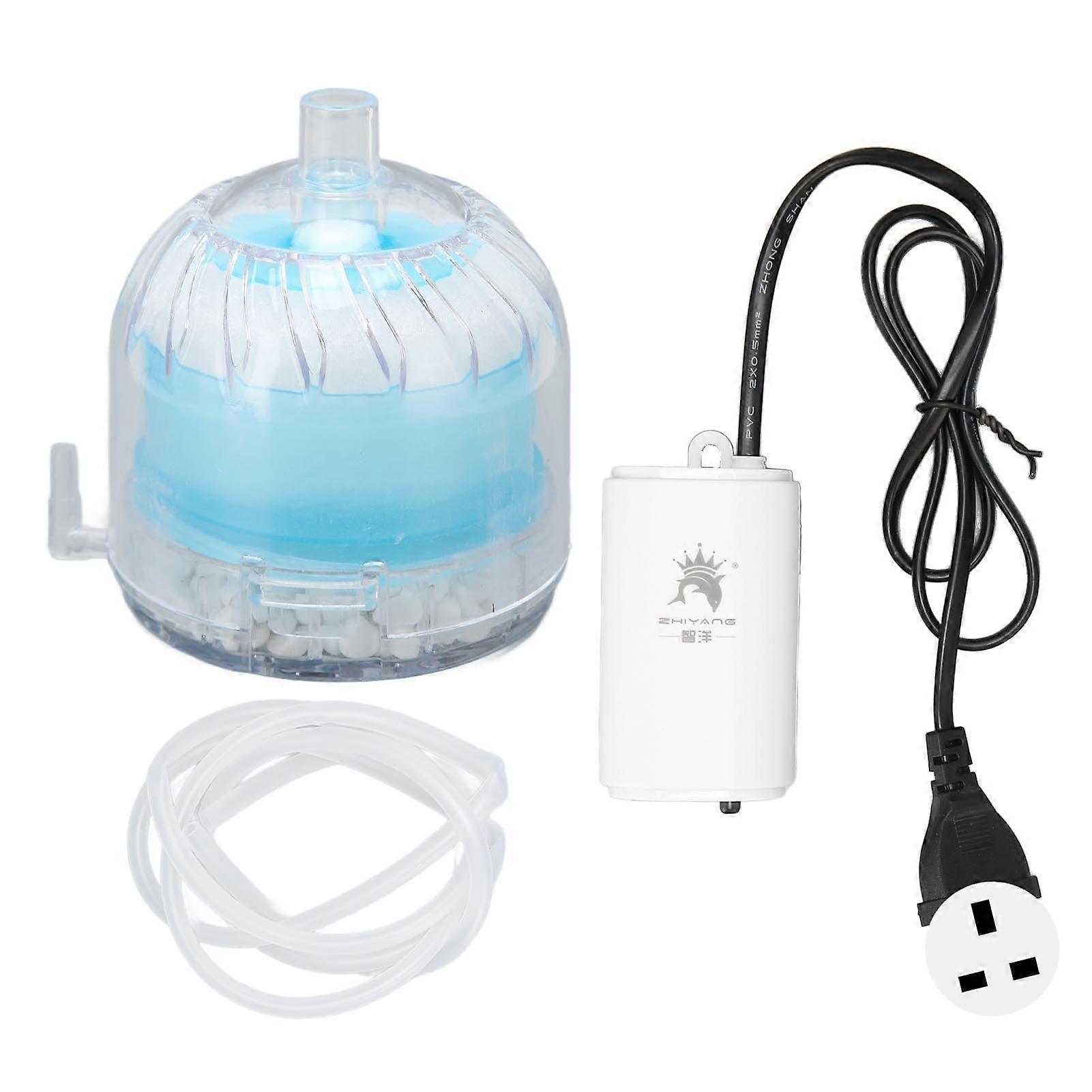 Aquarium Filter Air Pump Kit Silent Adjustable Airflow Pneumatic Filter with Oxygen Pump for Fish Tank UK Plug 220V