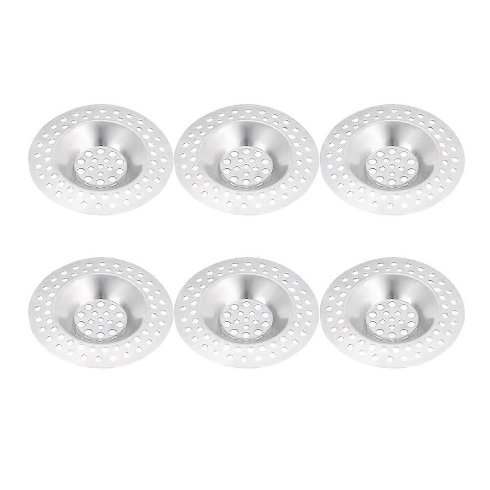 Sink Strainer for Kitchen Drain Filter Net Anti-Clogging Food Particle Blocking Waste Capturing 6Pcs Silver 7.2x7.2cm