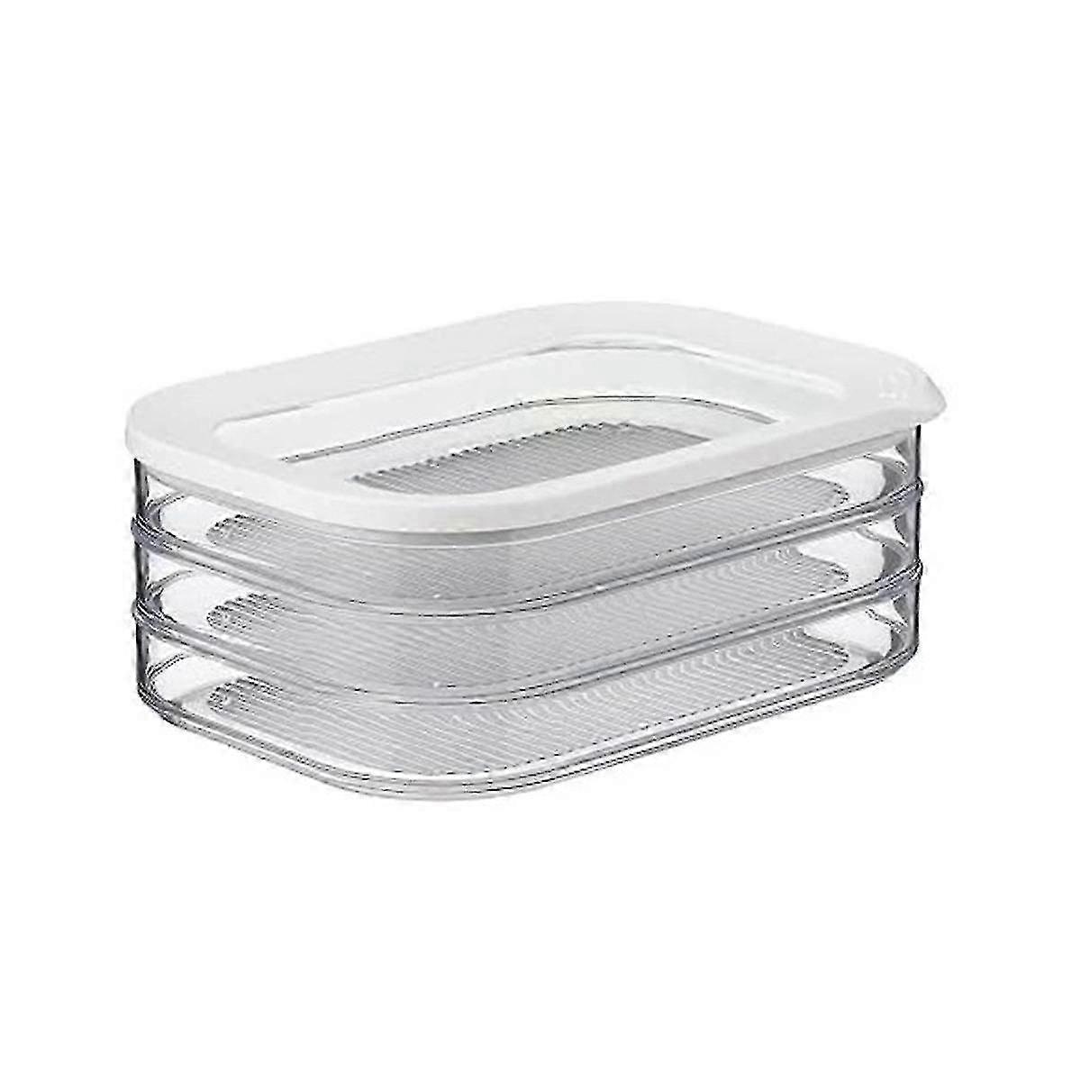 1.6L 3 Tier Meat Storage Container with Airtight Lid Dishwasher Safe 3Layer Crisper