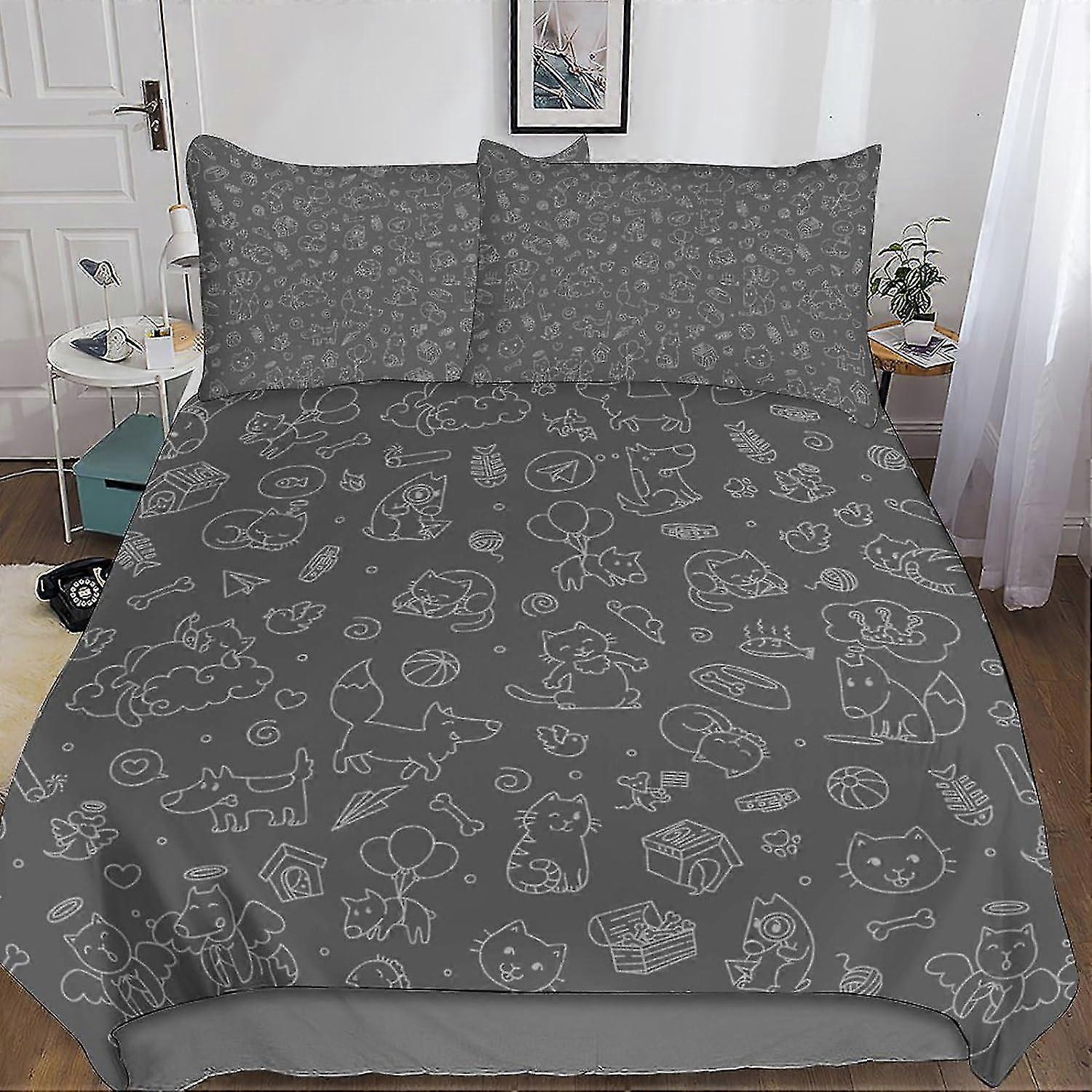 Exotic Prints 3D Bedding Sets with Pillow Cases, Soft Microfiber 3 Pieces, Tartan Quilt Cover with Zipper