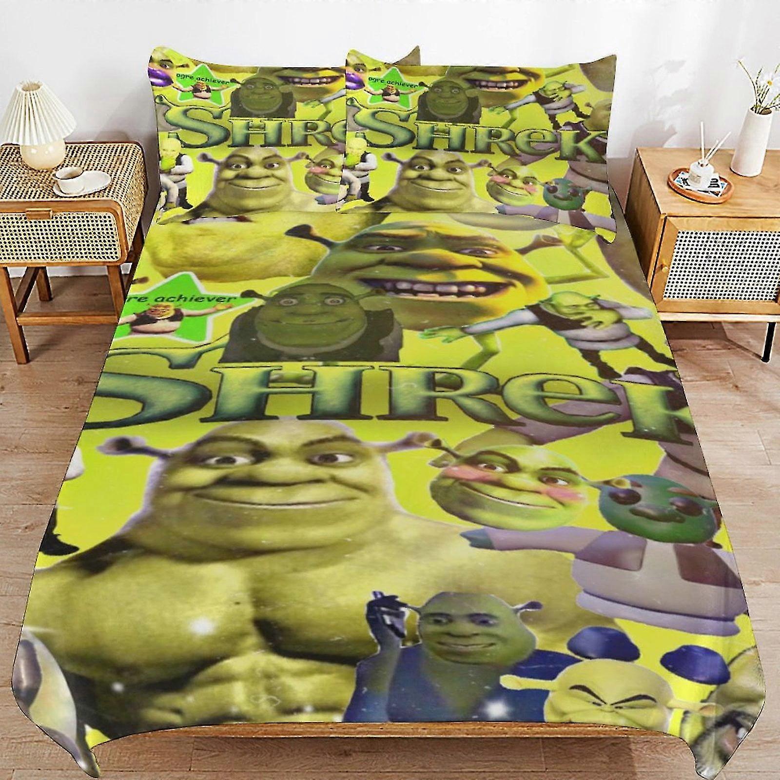 Conjuntos de Cama de Desenho Animado Fofos com Impressão 3D, 1 Capa de Edredom e 2 Travesseiros para Crianças, Meninos e Meninas, Decoração de Quarto Leve 86x70