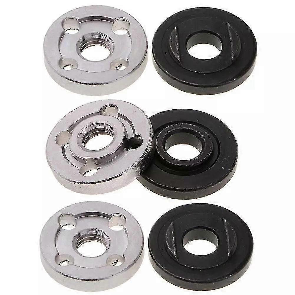 6Pcs Lock Nuts for Angle Grinder - Toothless & Toothed Inner Outer Replacement Kit