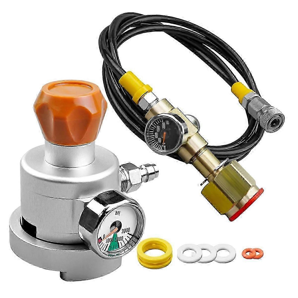 Soda Filling Co2 Adapter W/Horse & Soda Maker Accessories, Quick Connect Pressure Gauge Refill Adap