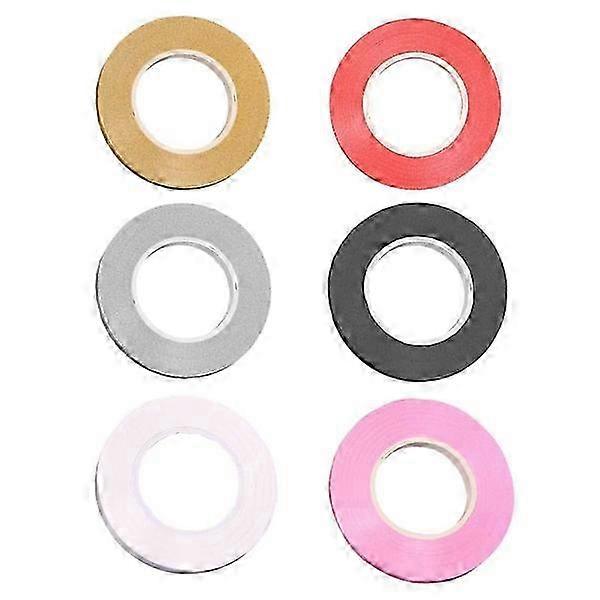 Gift cord and ribbon set 6-pack (60m) in various multicolored options