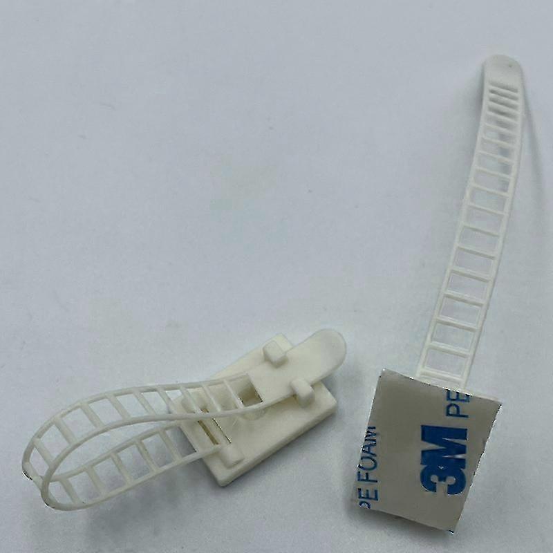 White Adjustable Cable Holder, 100 Cable Clips Adjustable Cable Ties, 3M Self-Adhesive Cable Clips Cable Clamps