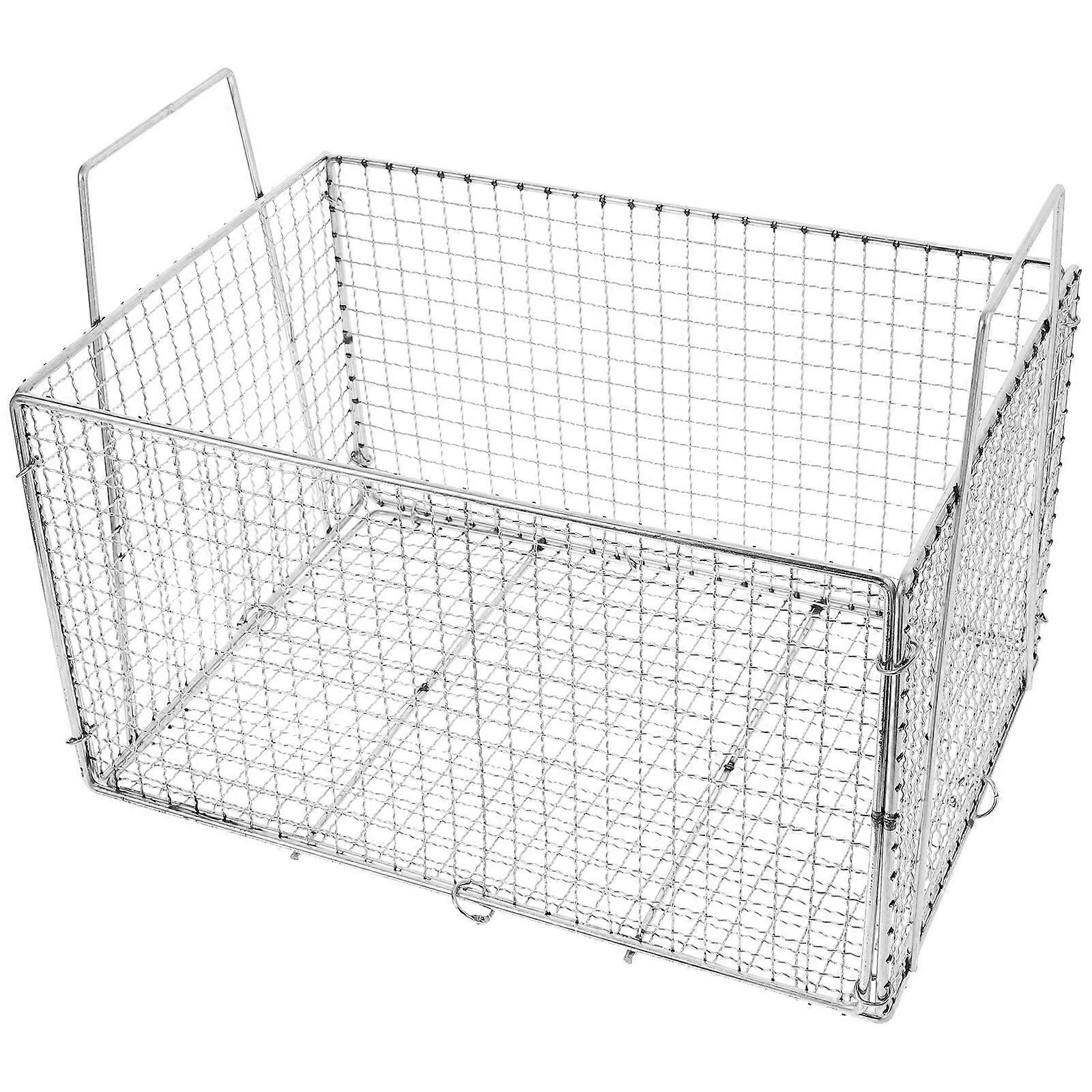 Stainless Steel Foldable Deep Frying Basket with Mesh Design for Oil Drainage – Large Capacity Vegetable and Chip Washing Strainer for Healthy