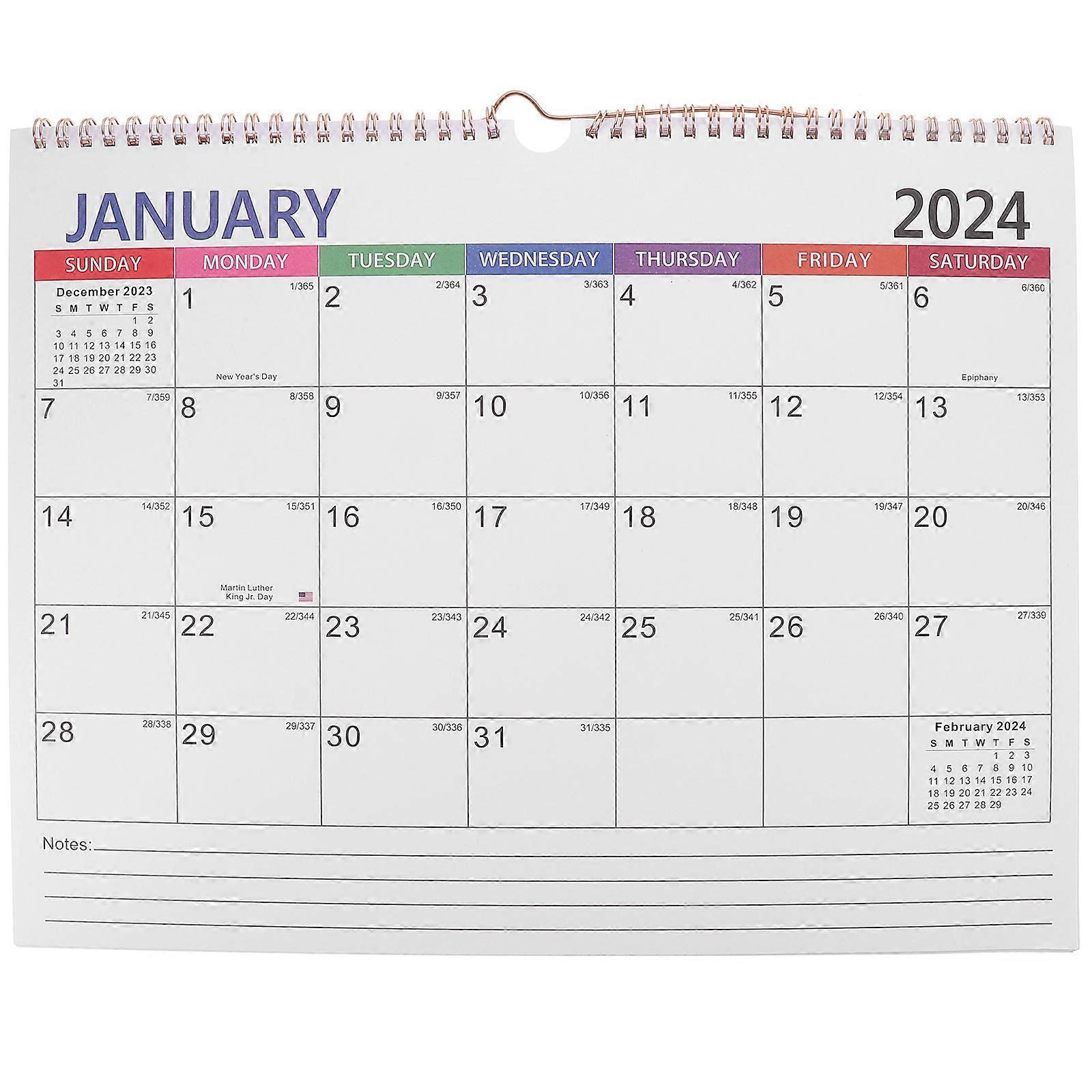 Large Paper Calendar Wall Hanging Calendar for Home Users Minimalist Style 38.00X30.00X0.40CM Daily Use 1Pack