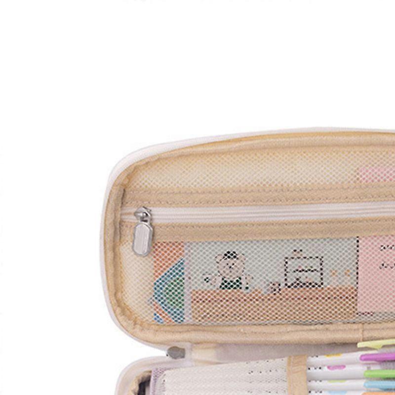 2025 Latest Model  Pencil Pouch Large Capacity Color Splicing Double Layered