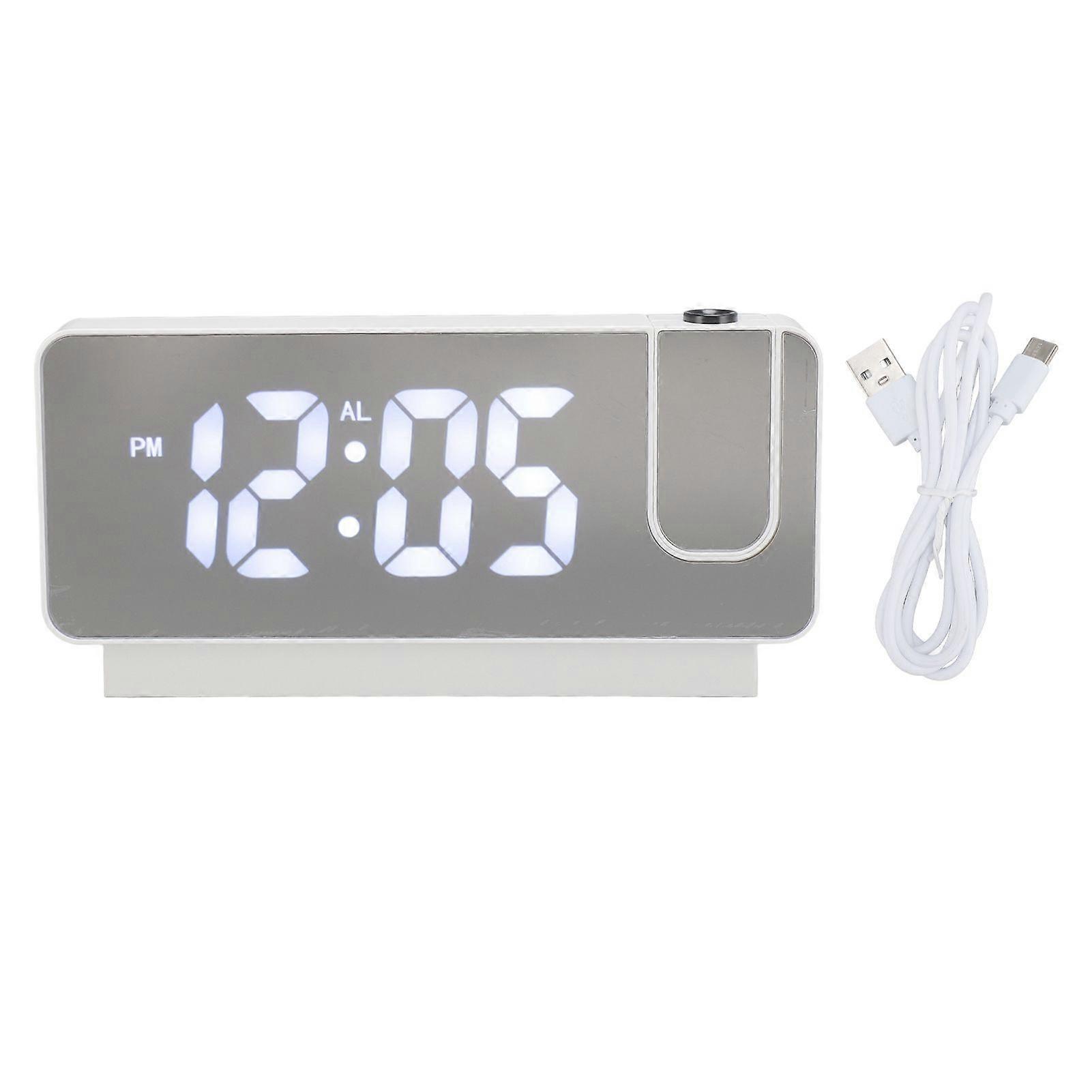 2025 Latest Model  Projection Alarm Clock USB Rechargeable White Light Snooze