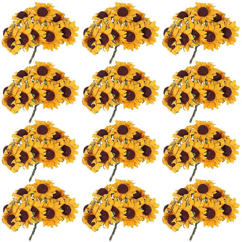 Wedding Artificial Sunflowers Diy Craft Office Decor Orange 200Pack