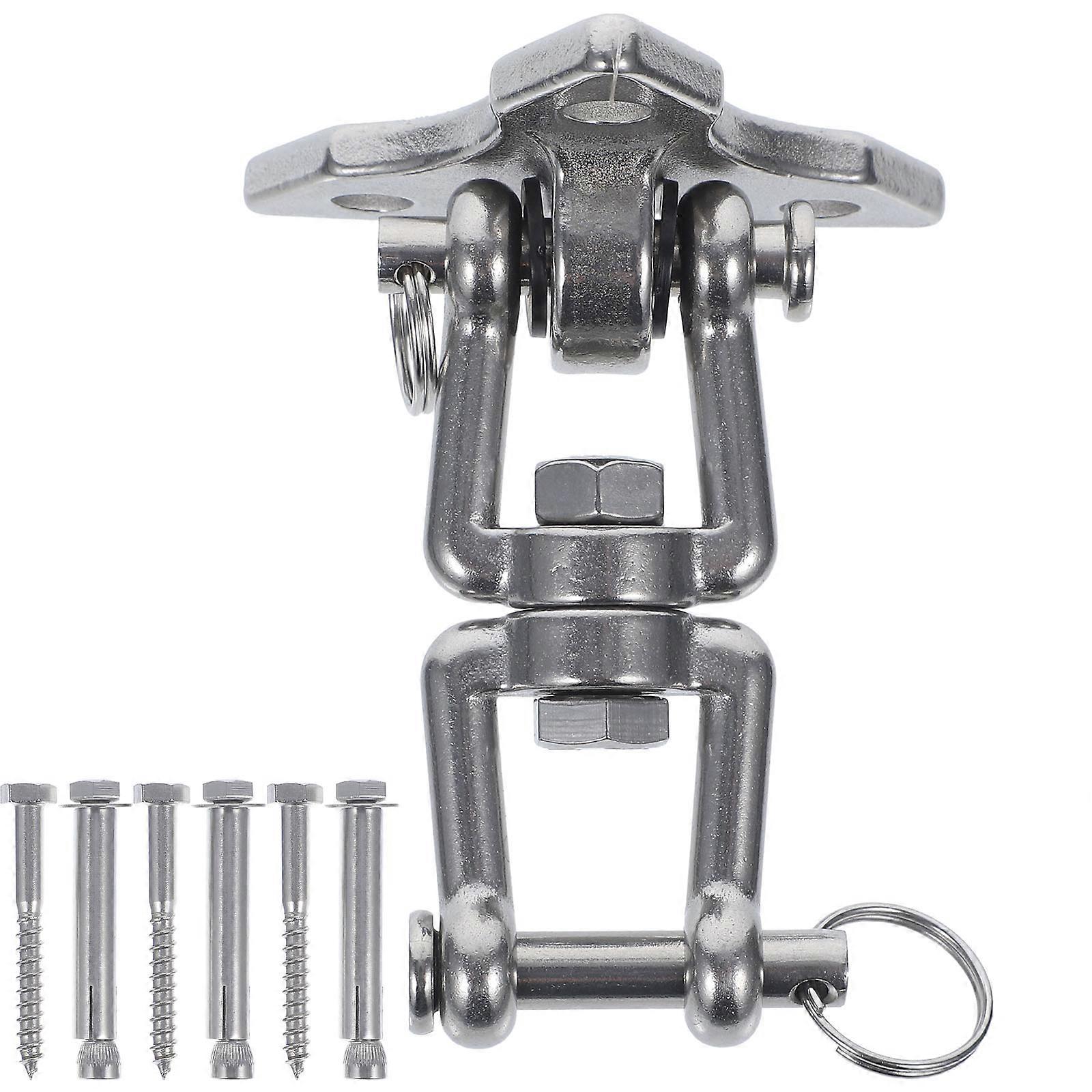 Durable Swing Fixing Hook Ceiling Hanger Household Items Silver Triangle Rotating Hanging 1 Set