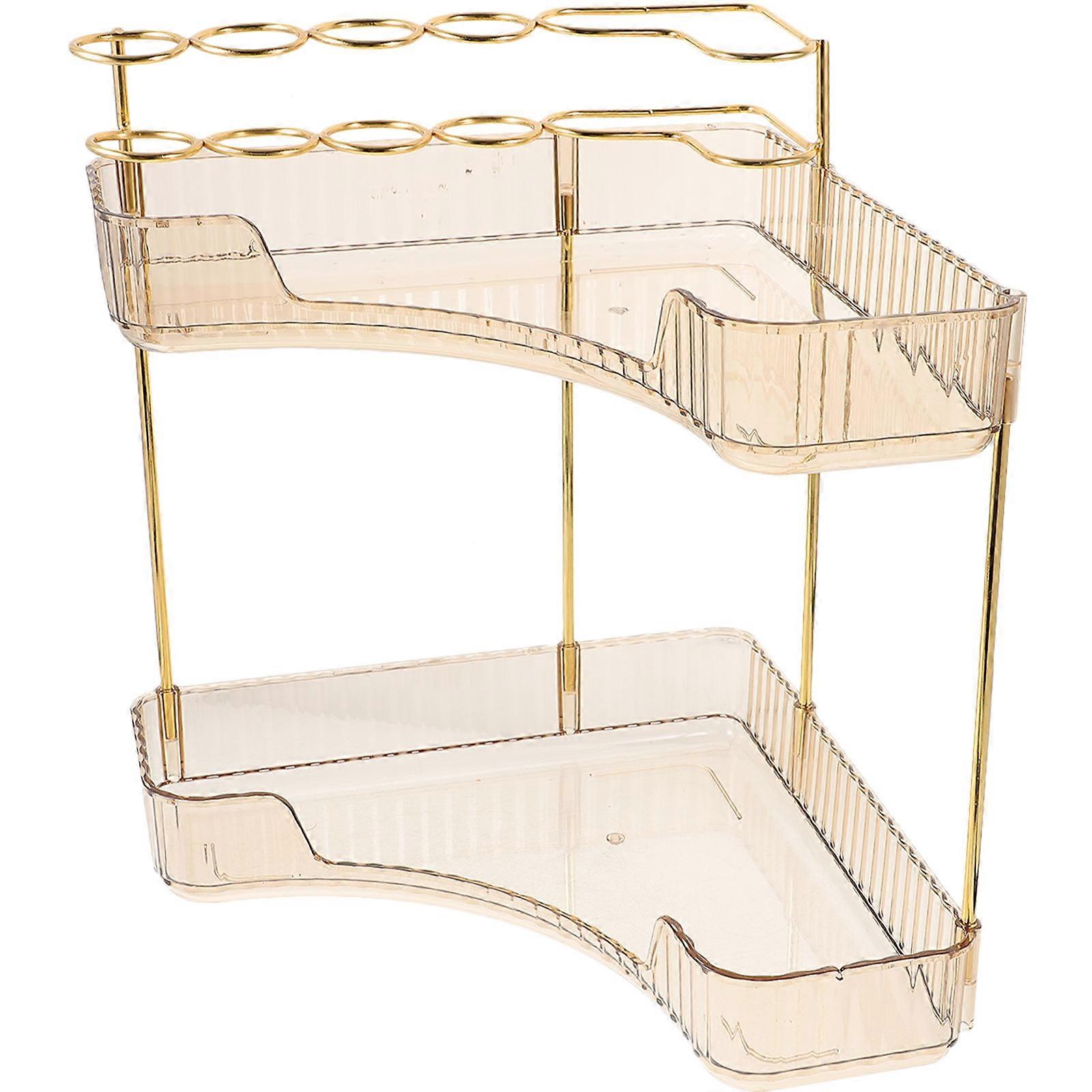 Stylish Bathroom Corner Shelf Organizer for Toiletries, Cosmetics, and Shower Essentials – Space Saving Countertop Storage Holder for Maximizing Space