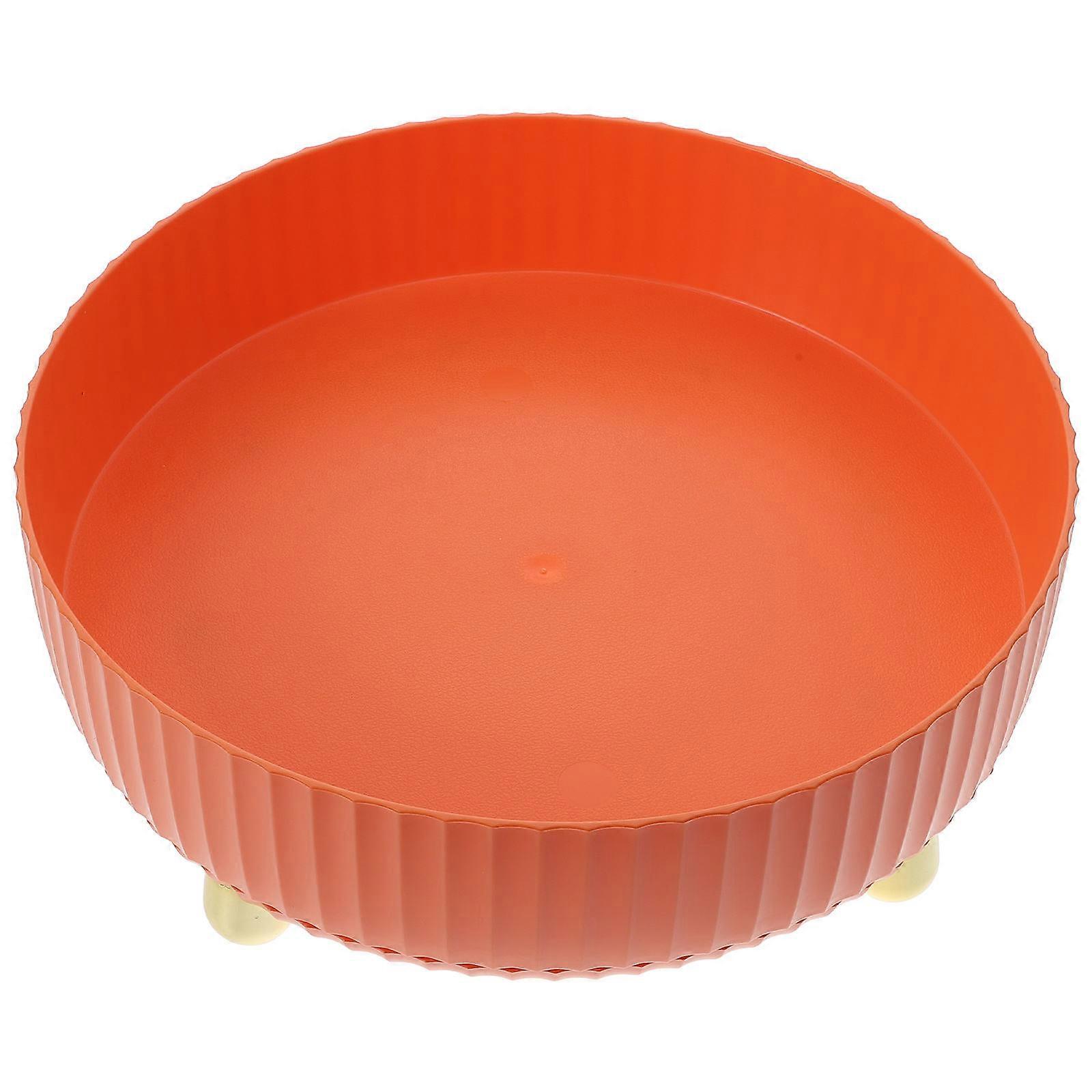 1PC Rotating Cosmetic Storage Tray Household Desktop Finishing Box Round Fruit Tray
