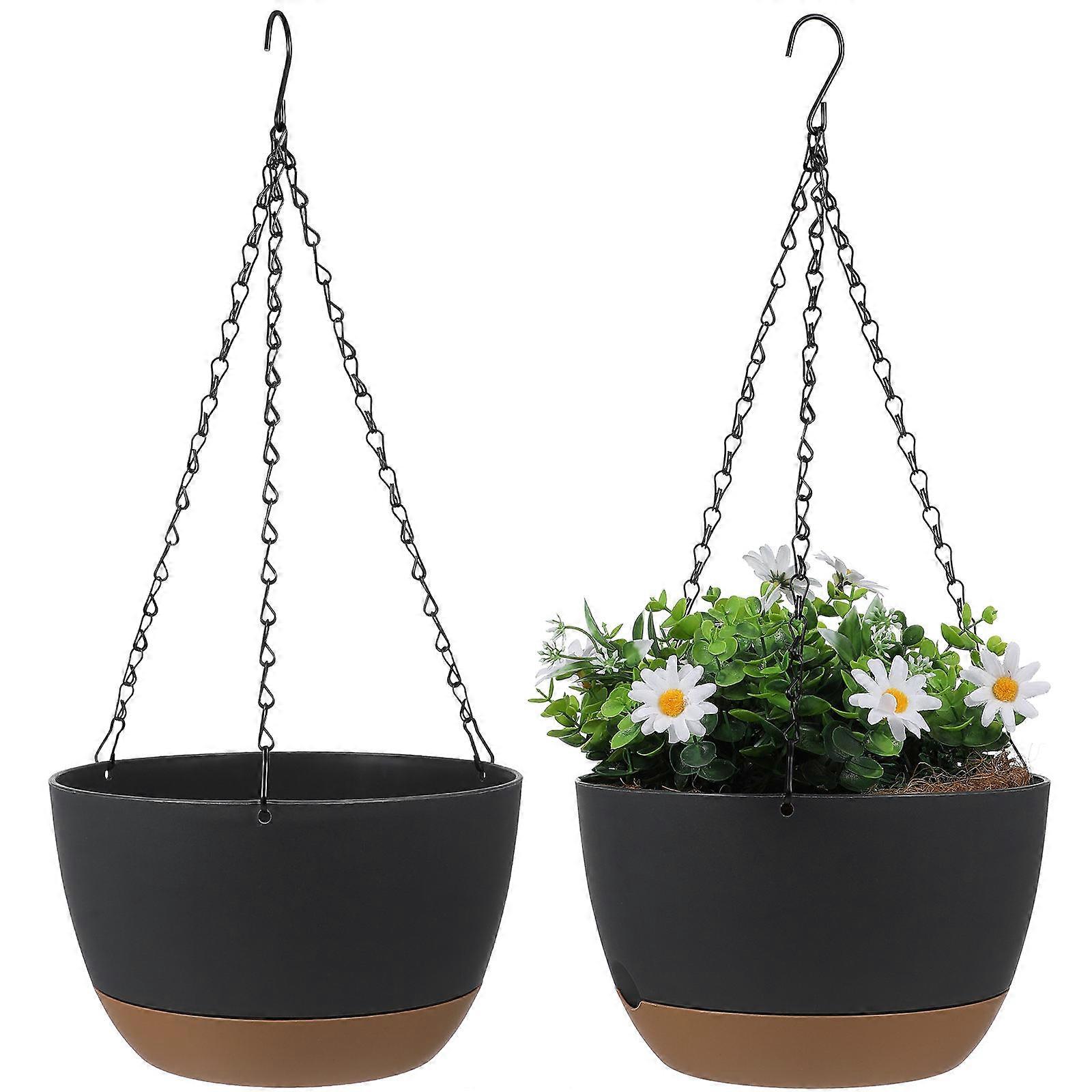 Flower Basket Pendant Hanging Planters Dark Grey 53.00X24.00X15.00CM Multi-functional 2Pack