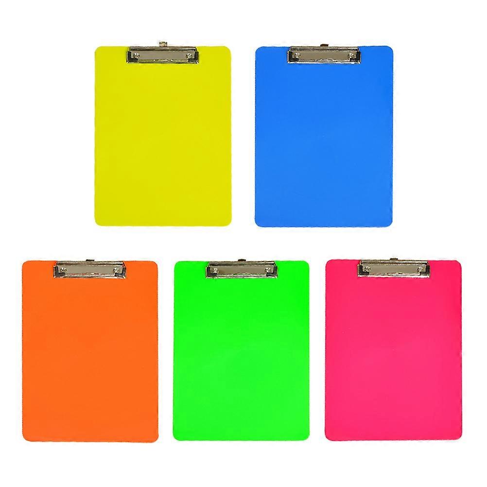 Plastic Clipboard Smooth Writing Surface Long-Term Use For Medical Workers General Users 5Pcs Red Orange Yellow Green Blue 32.00X22.50X1.00CM
