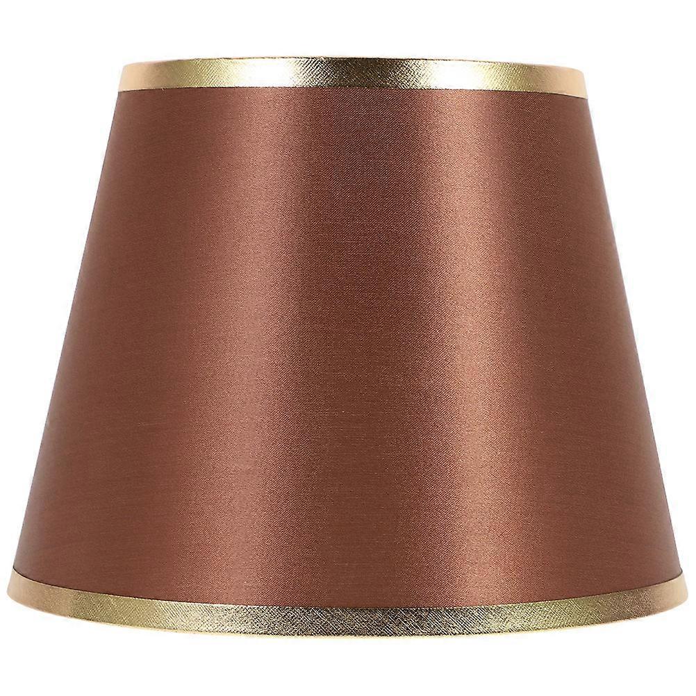 Small Table Lamp Shade E27 Base Coffee Color Round Shape Dust Protection For Hotel 1Set