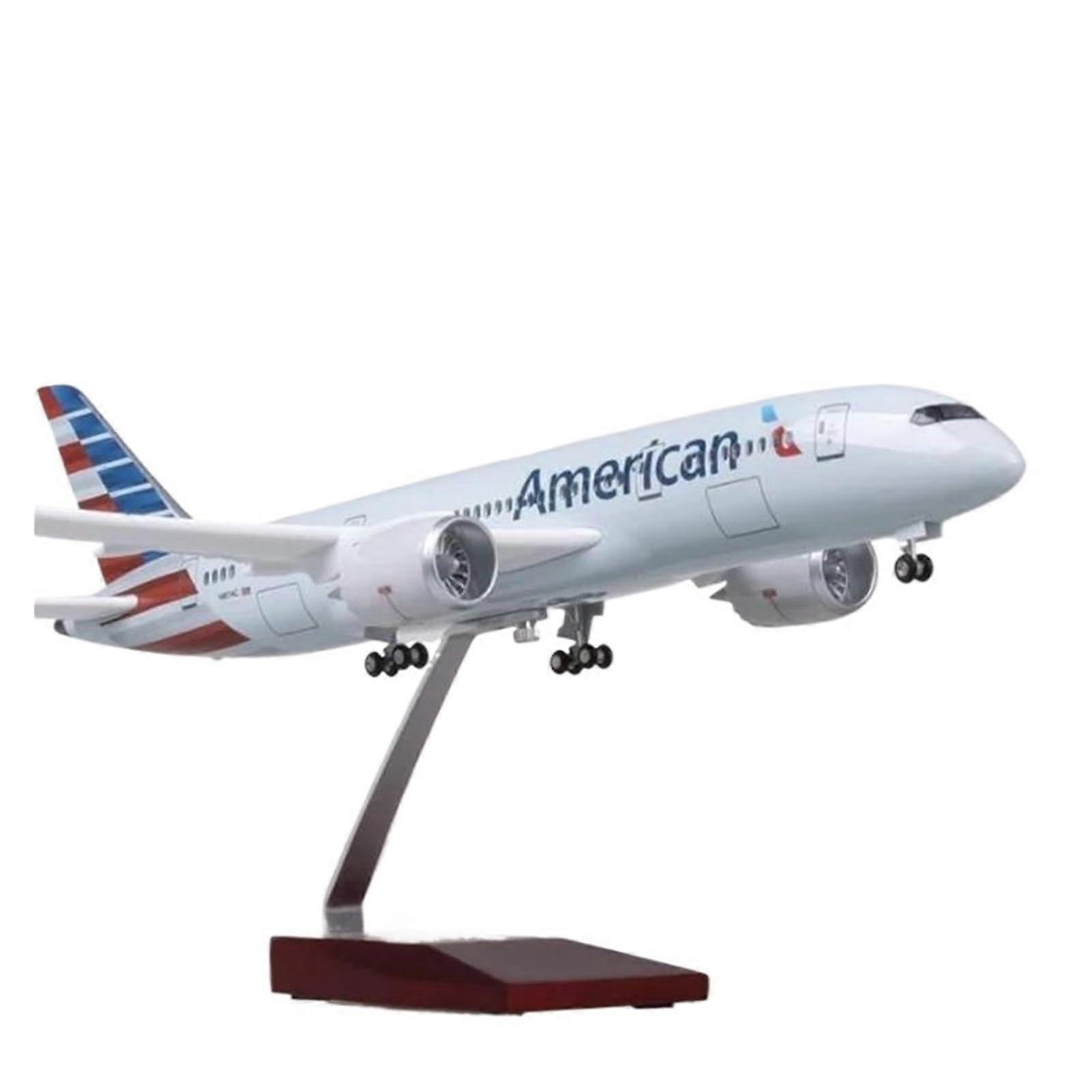 1:130 Scale Metal Aircraft Model for B787 Dreamliner, Resin Collection Display Static Model, Collectible or Gift Aircraft Model (with Light)