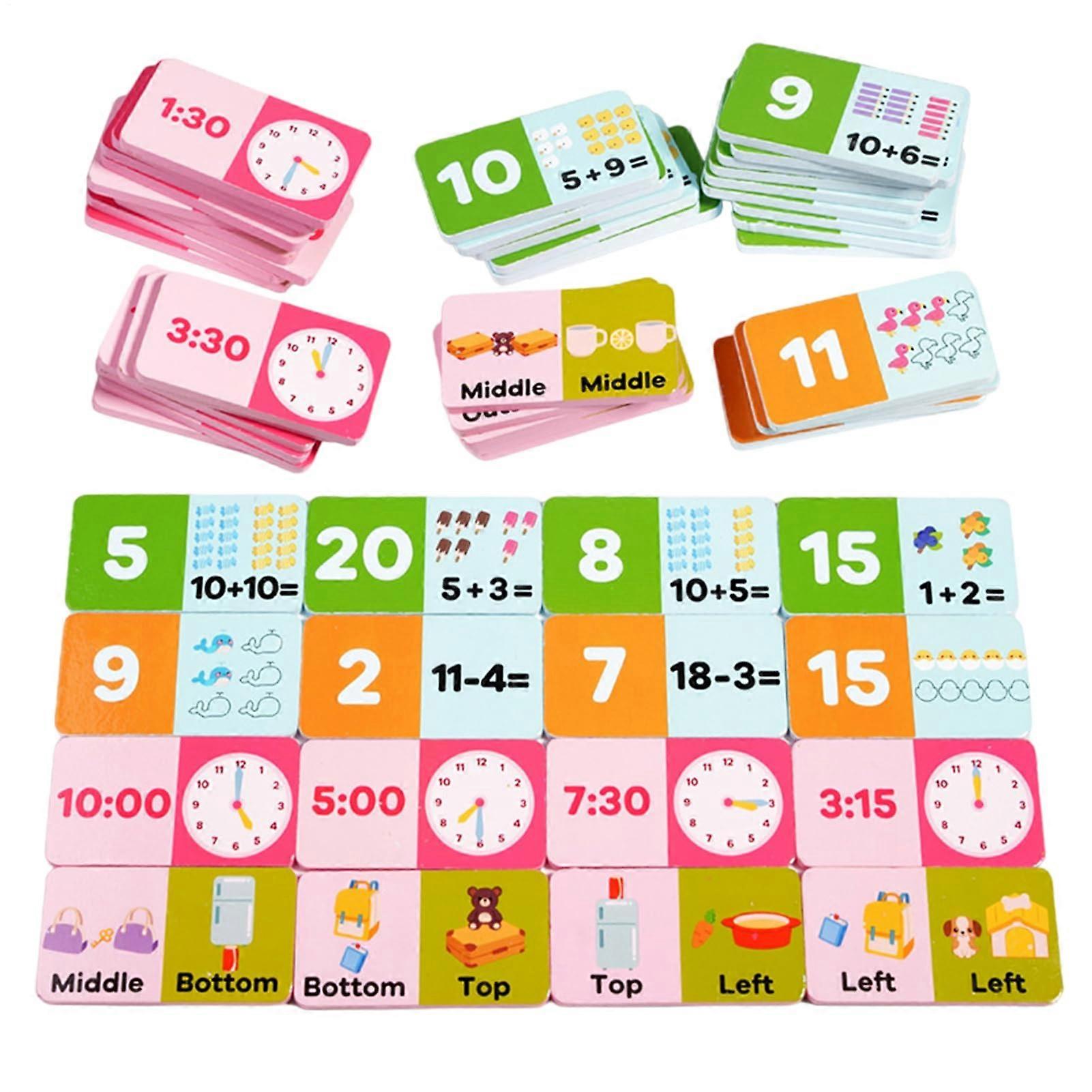 Kindergarten Math Wooden Toy for Intelligence Development | Early Counting Skills, Time Awareness & Word Recognition for Ages 6-8