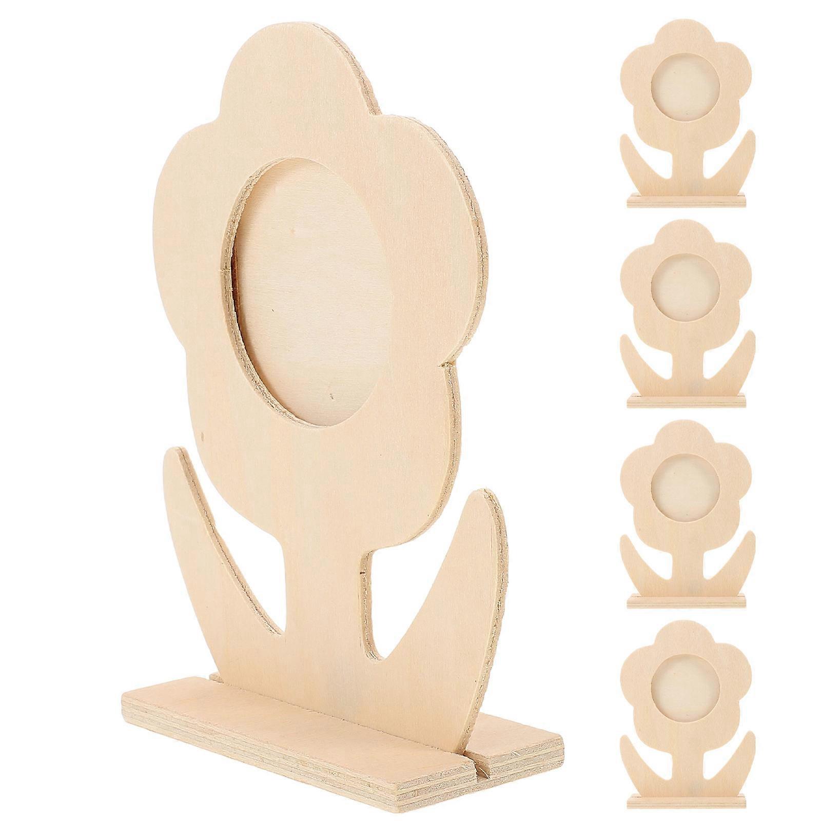 Wooden Flower Shape Photo Frame DIY Craft Kit – Lightweight Desktop Picture Holder for Creative and Memorable Photos Display