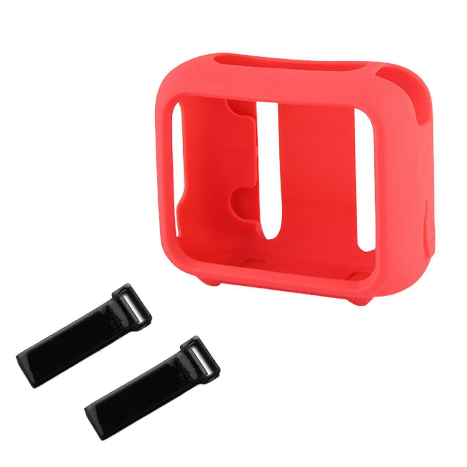 Shockproof silicone cases for Go 4 portable Bluetoothcompatible speakers, dustproof protection with carrying hook, red.