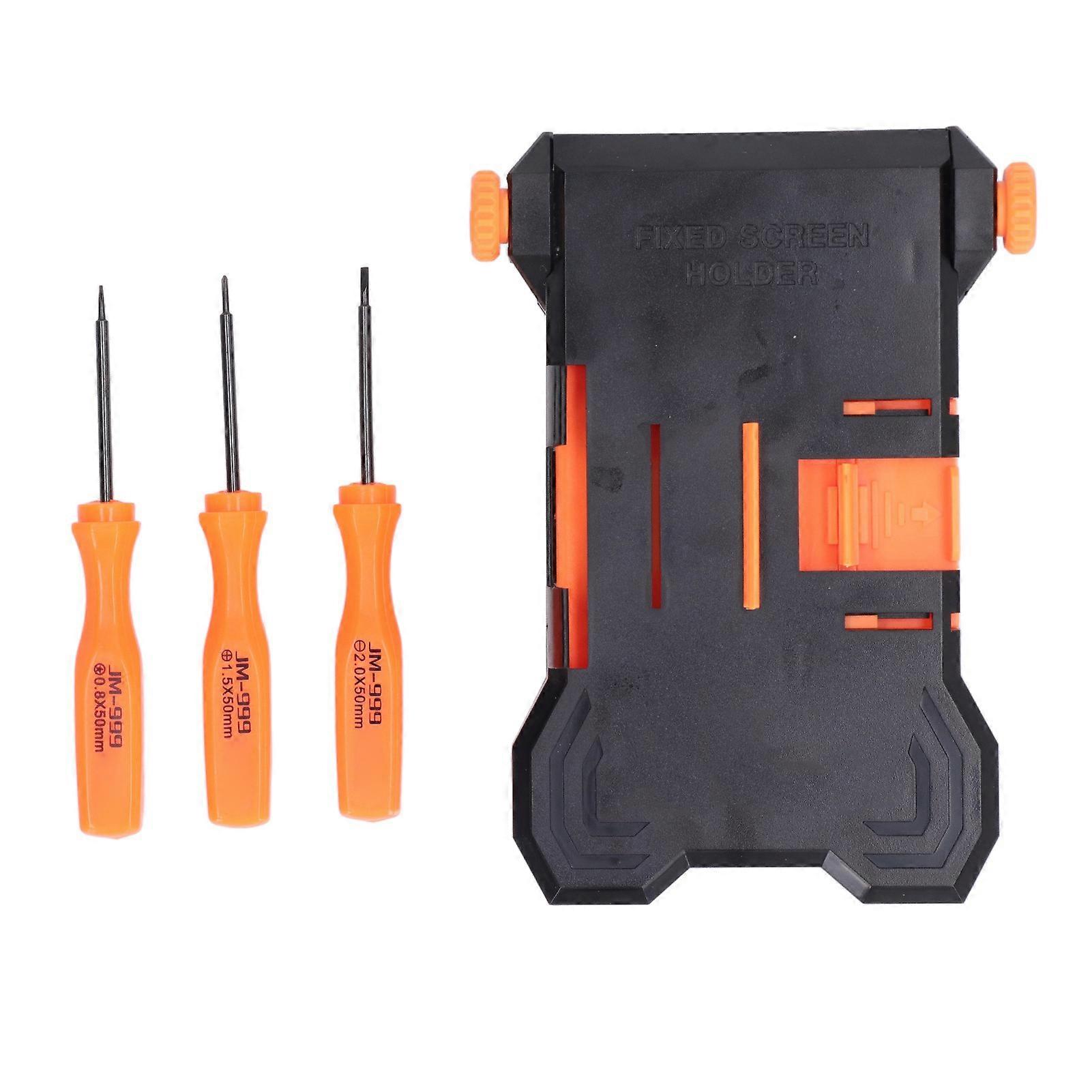 Phone Repair Holder Folding PCB Fixture ABS with 3pcs Screwdriver Tool Set Kit for Maintenance