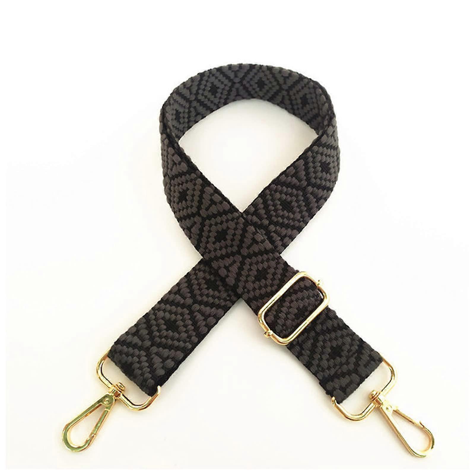 Camera Strap, 3.8 Cm Wide, 130 Cm Adjustable, Grey With Gold Quick-Release Hardware, Replacement Shoulder Strap For Bags